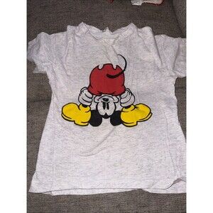 Vintage Y-Tex Knit Youth Mickey Upside Down T Shirt Size M SMALL STAIN SEE PICS